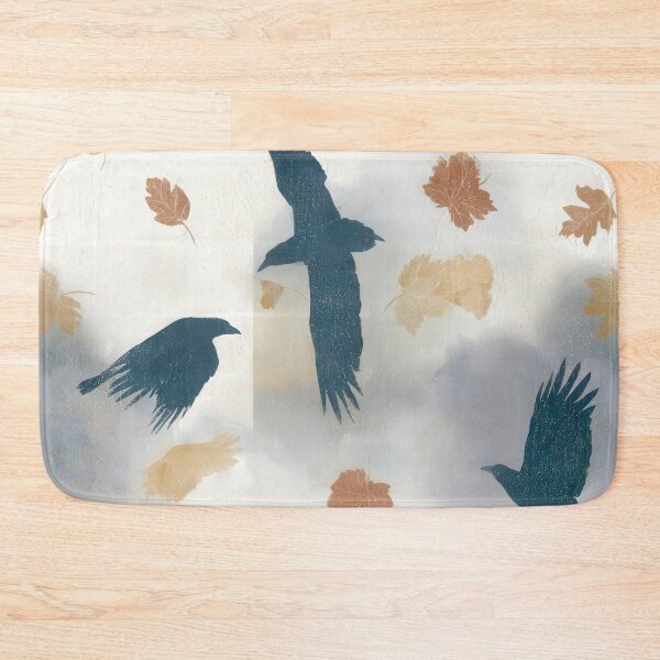 Item preview, Migrating Blue Crows & Autumn Gold Leaves Tapestry designed and sold by TJ Art and Camera.