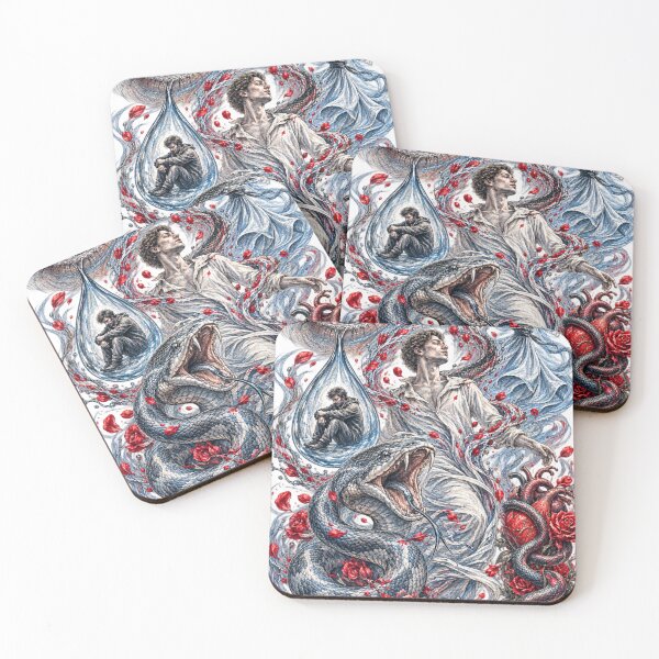 Item preview, Tears, Roses & Serpents – Surreal Emotional Art designed and sold by The Kawaii Forge.