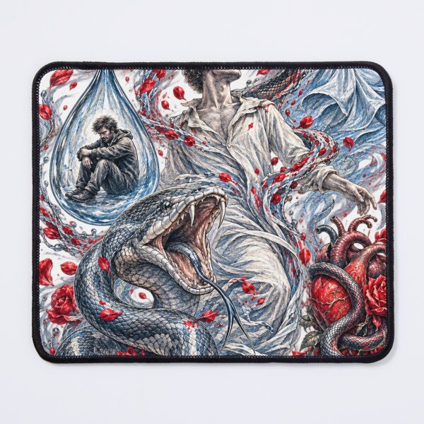 Item preview, Tears, Roses & Serpents – Surreal Emotional Art designed and sold by The Kawaii Forge.