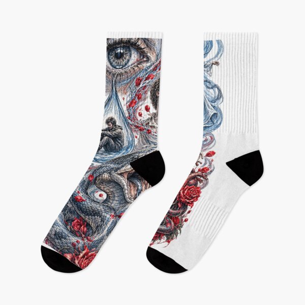Item preview, Tears, Roses & Serpents – Surreal Emotional Art designed and sold by The Kawaii Forge.