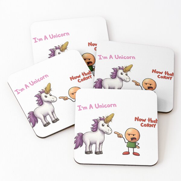 Item preview, Funny Cartoon Corny Unicorn Pun designed and sold by Murvel-Ink.