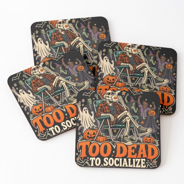 Item preview, Too Dead to Socialize – Funny Skeleton Halloween Introvert Design designed and sold by Ajdaprint.