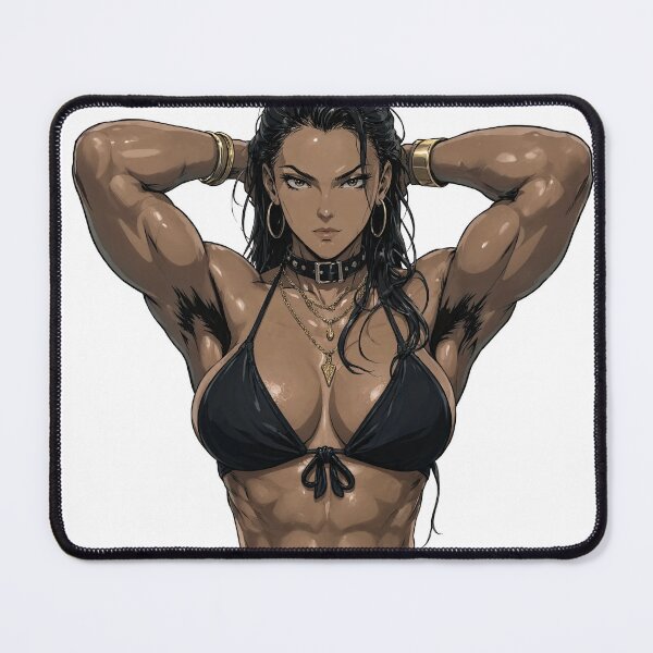 Item preview, Copy of Animated Manga art woman standing with hands behind her heads in a bikini top with unshaven underarms designed and sold by Vintage Designs +.