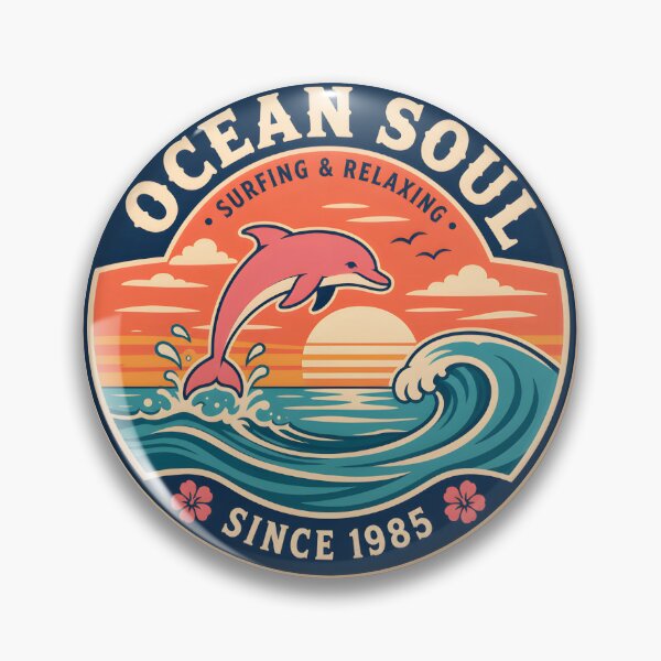 Item preview, Ocean Soul Surfing & Relaxing Vintage Retro Beach Sunset designed and sold by Countryfied.