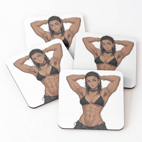 Item preview, Animated Manga art woman standing with hands behind her heads in a bikini top with unshaven underarms designed and sold by Vintage Designs +.