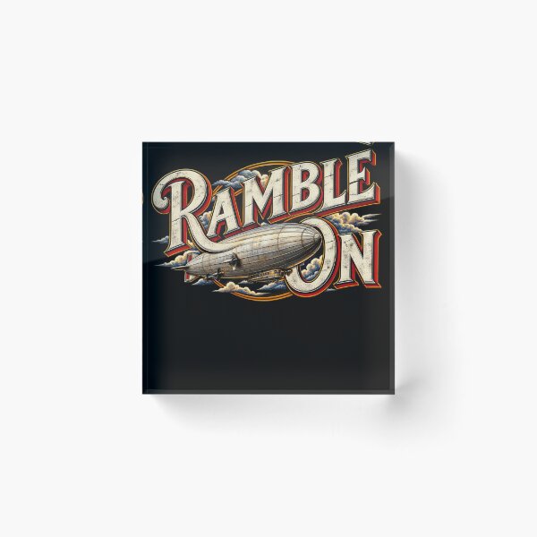 Item preview, Led Zeppelin Ramble On – Vintage Airship Rock Typography designed and sold by Artify Works.
