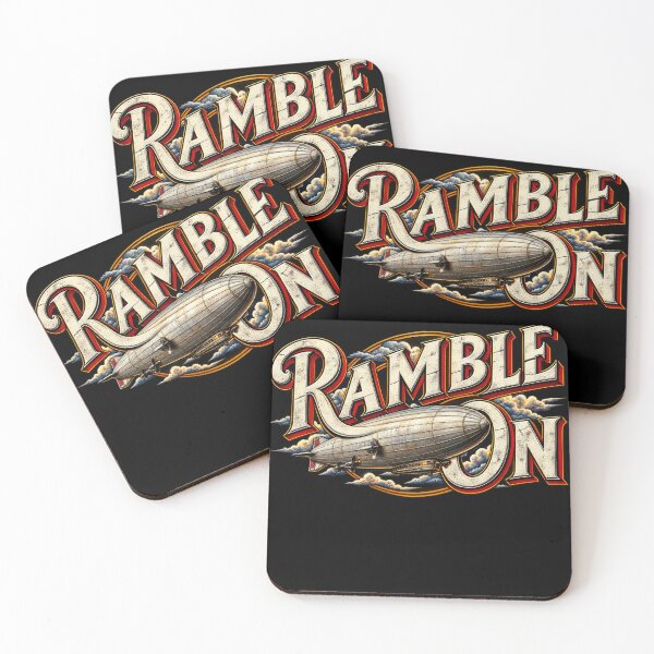 Item preview, Led Zeppelin Ramble On – Vintage Airship Rock Typography designed and sold by Artify Works.