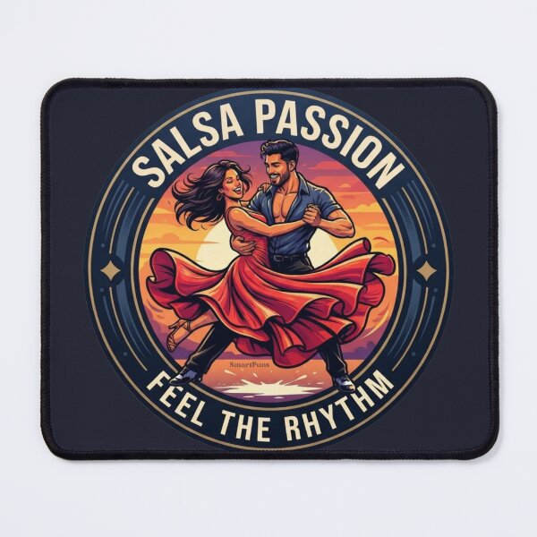 Item preview, Salsa Passion Feel the Rhythm – Retro Luxury Dance Couple, Vintage Golden Sunset Circle Emblem, Sensual Latin Dancers Apparel Graphic Sticker designed and sold by SmartPuns.