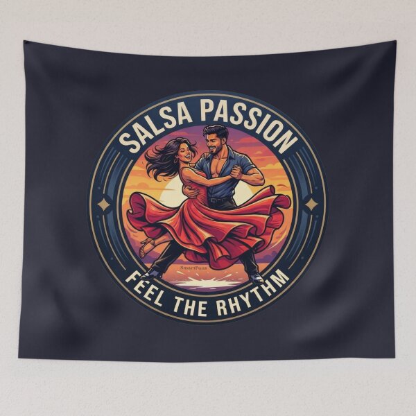 Item preview, Salsa Passion Feel the Rhythm – Retro Luxury Dance Couple, Vintage Golden Sunset Circle Emblem, Sensual Latin Dancers Apparel Graphic Sticker designed and sold by SmartPuns.