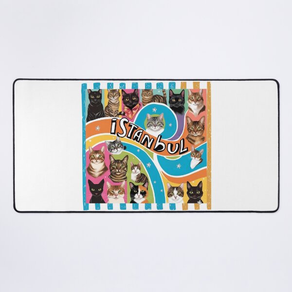Item preview, Cats of Istanbul Colorful Retro Pop Art - Cute Stray Cats Collage designed and sold by asliberry.