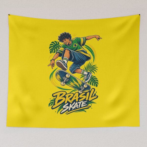 Item preview, Brasil Skate Retro Kickflip T-Shirt – Brazilian Skateboarding Streetwear Graphic designed and sold by rua93brasil.