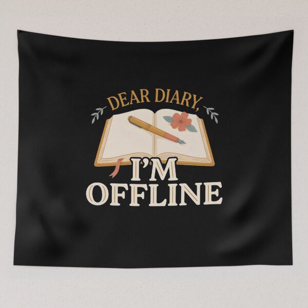 Item preview, Dear Diary I'm Offline T Shirt, Journaling Shirt, Gift for Journal Lovers, Analog Lifestyle Tee designed and sold by Daily Mood Tees.