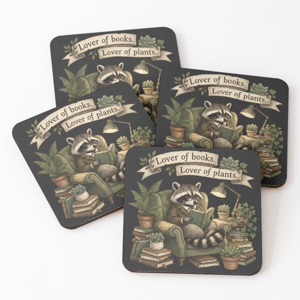 Item preview, Lover of books. Lover of plants - Smart Raccoon designed and sold by StellarBees.