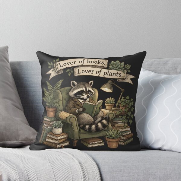Item preview, Lover of books. Lover of plants - Smart Raccoon designed and sold by StellarBees.