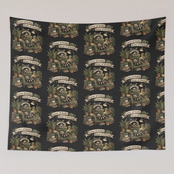 Item preview, Lover of books. Lover of plants - Smart Raccoon designed and sold by StellarBees.