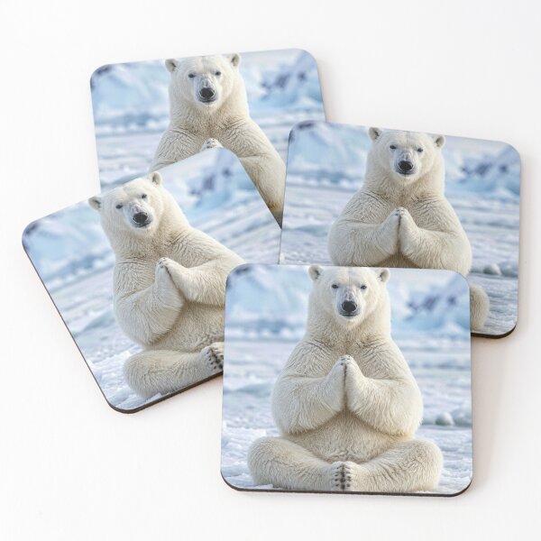 Item preview, Polar Bear in a Yoga Pose On Ice designed and sold by Maria Dryfhout.
