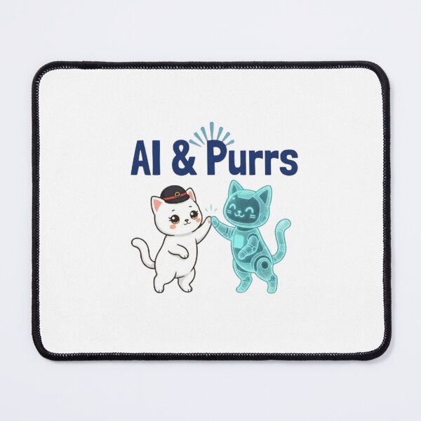 Item preview, AI & Purrs – Cute Cat and AI Robot High Five, Funny Tech Cat Gift designed and sold by PrintforDesign.
