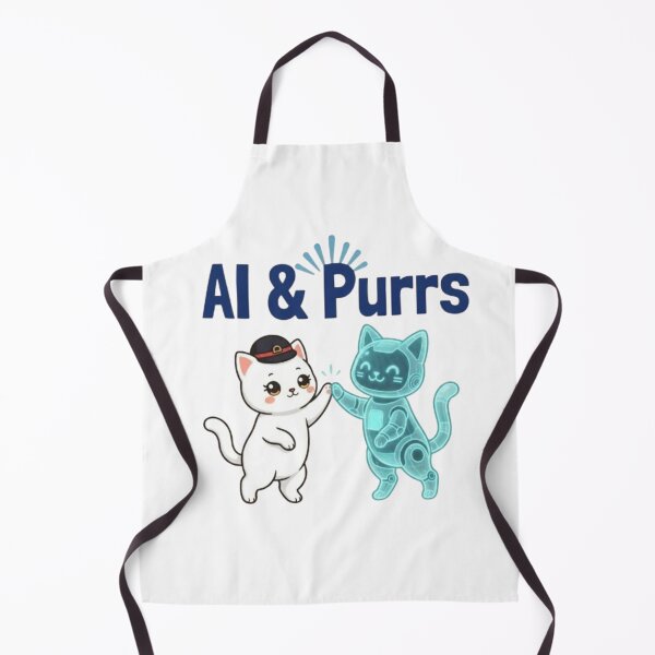 Item preview, AI & Purrs – Cute Cat and AI Robot High Five, Funny Tech Cat Gift designed and sold by PrintforDesign.