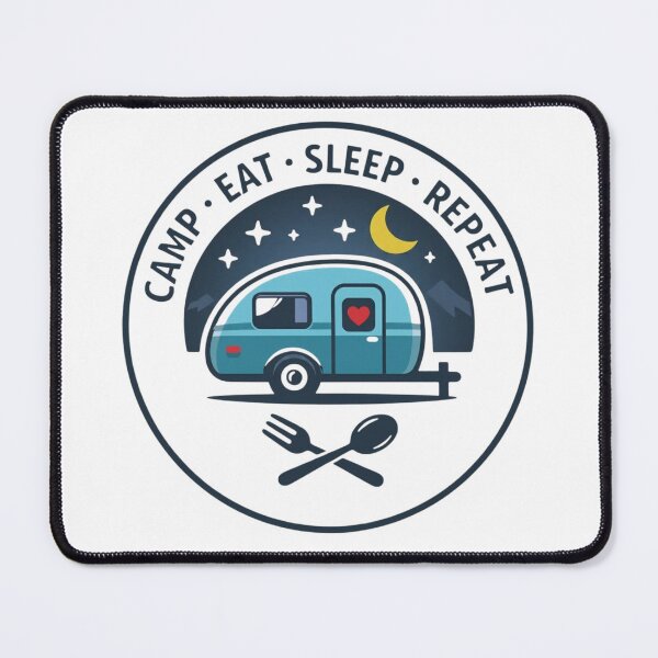 Item preview, Camp Eat Sleep Repeat Camper Van Sticker Camping Lover designed and sold by GabeMountainArt.