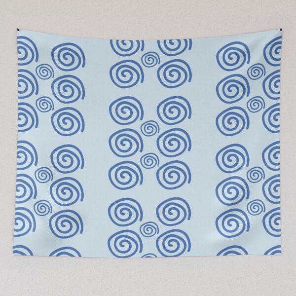 Item preview, "Blue Spirals Abstract Geometric Pattern" designed and sold by ArtwithRabbit.