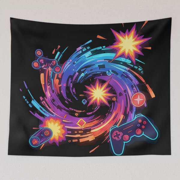 Item preview, Gaming Vortex – Colorful Controller Explosion designed and sold by Revyra Design .