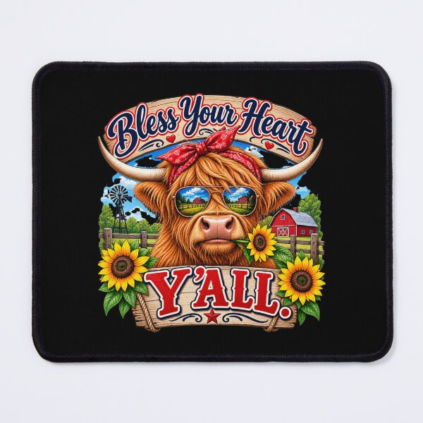 Item preview, Bless Your Heart Y'All - Bull with Sunglasses designed and sold by Sonofwilliam.