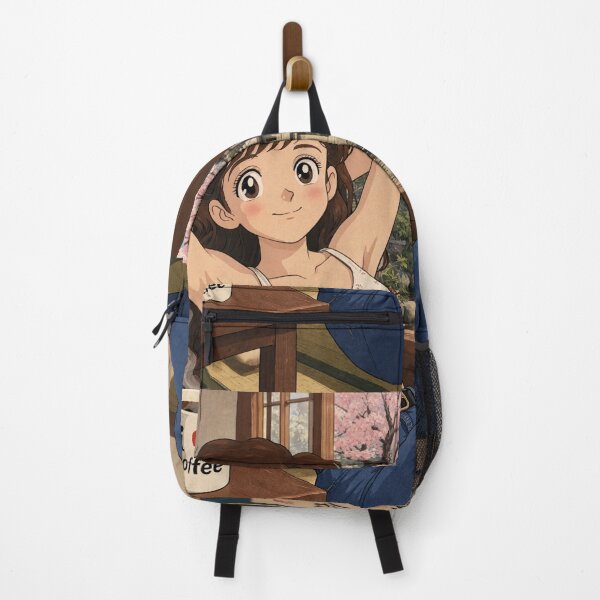 Item preview, Cute anime manga girl reclining with a cup of coffee designed and sold by Vintage Designs +.
