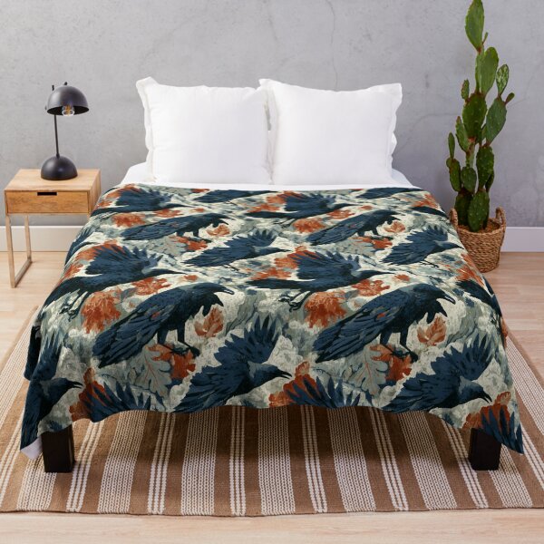 Item preview, Rustic Ravens & Autumn Oak Leaves Tapestry designed and sold by TJ Art and Camera.