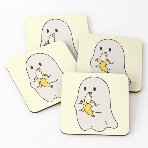 Item preview, Cute Ghost Eating Banana designed and sold by LuloCreative.