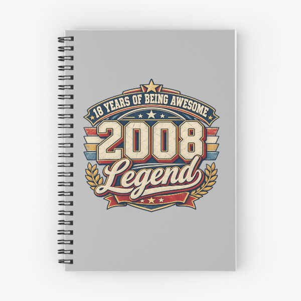 Item preview, Born in 2008 18th Birthday Legend Crest designed and sold by POD DYNASTY | Original Print On Demand T-Shirt Graphics.