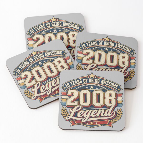 Item preview, Born in 2008 18th Birthday Legend Crest designed and sold by POD DYNASTY | Original Print On Demand T-Shirt Graphics.