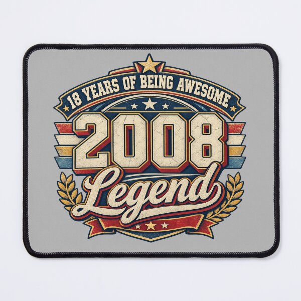 Item preview, Born in 2008 18th Birthday Legend Crest designed and sold by POD DYNASTY | Original Print On Demand T-Shirt Graphics.