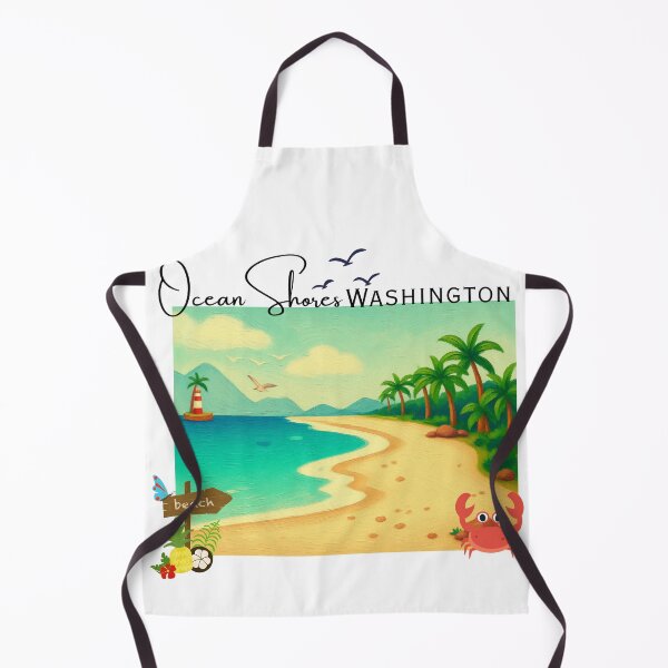 Item preview, Ocean Shores Washington Beach Sign | Coastal Souvenir Art Print designed and sold by DonnaRaine.
