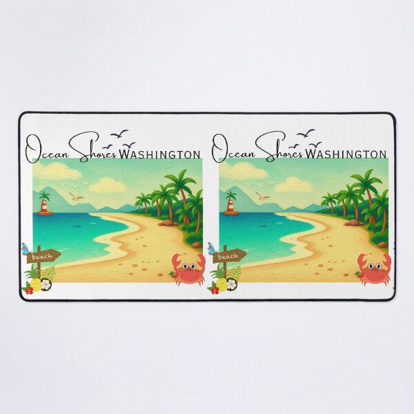 Item preview, Ocean Shores Washington Beach Sign | Coastal Souvenir Art Print designed and sold by DonnaRaine.