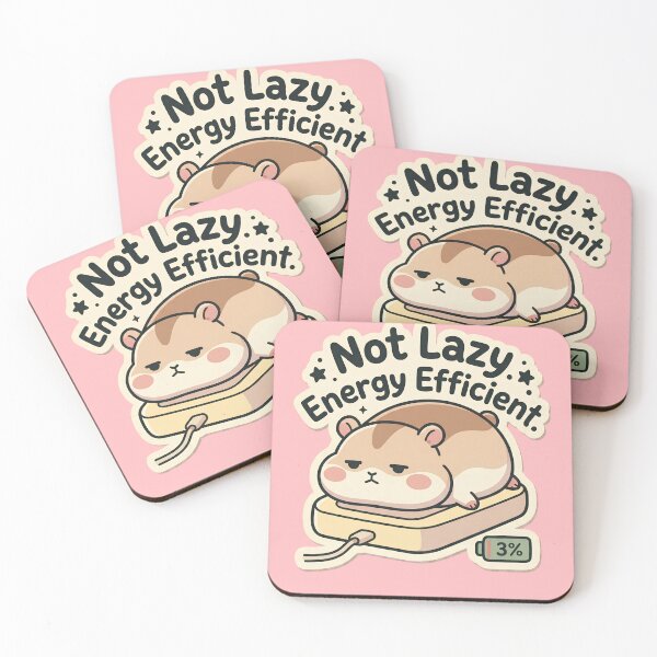 Item preview, Not Lazy, Energy Efficient Hamster | Cute Kawaii Hamster Meme designed and sold by kuwagatamushi.