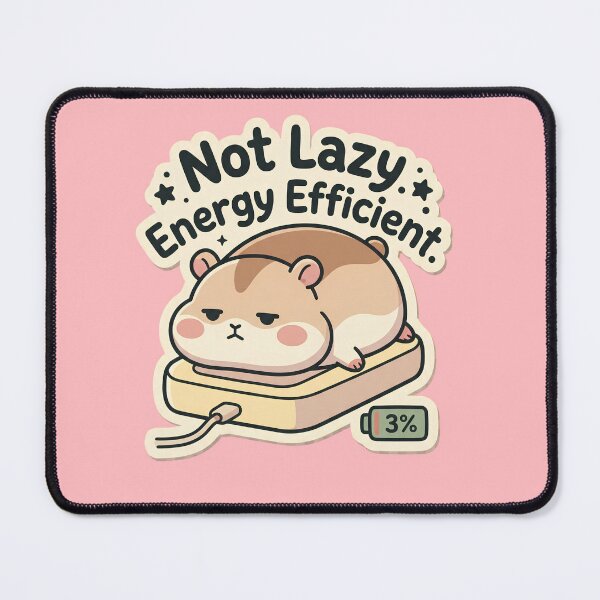 Item preview, Not Lazy, Energy Efficient Hamster | Cute Kawaii Hamster Meme designed and sold by kuwagatamushi.