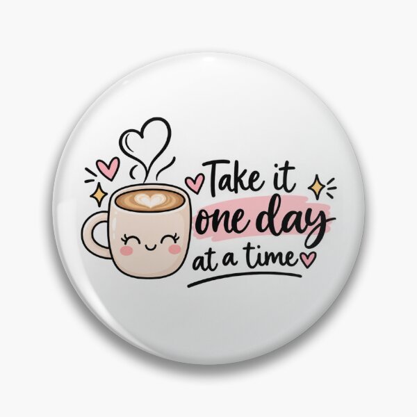 Item preview, Take It One Day at a Time – Cute Coffee Motivational Sticker designed and sold by StickyDelights.