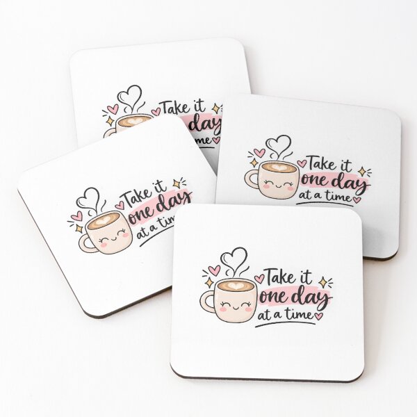 Item preview, Take It One Day at a Time – Cute Coffee Motivational Sticker designed and sold by StickyDelights.