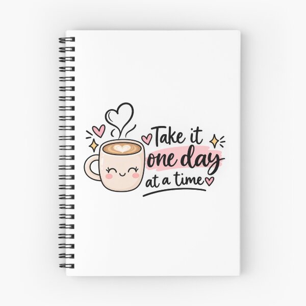 Item preview, Take It One Day at a Time – Cute Coffee Motivational Sticker designed and sold by StickyDelights.