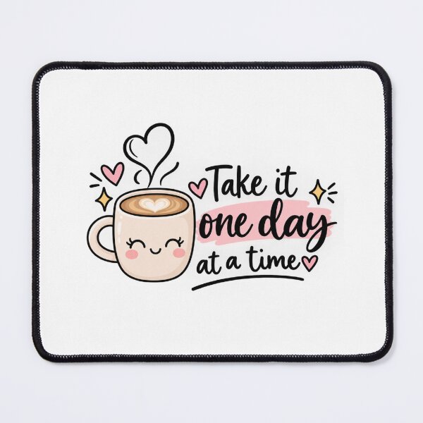 Item preview, Take It One Day at a Time – Cute Coffee Motivational Sticker designed and sold by StickyDelights.