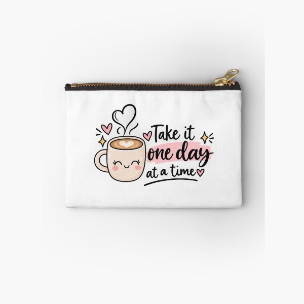 Item preview, Take It One Day at a Time – Cute Coffee Motivational Sticker designed and sold by StickyDelights.