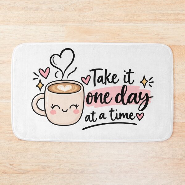 Item preview, Take It One Day at a Time – Cute Coffee Motivational Sticker designed and sold by StickyDelights.