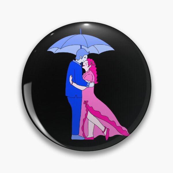 Item preview, Love Umbrella Pink And Blue With Black Background  designed and sold by missmann.