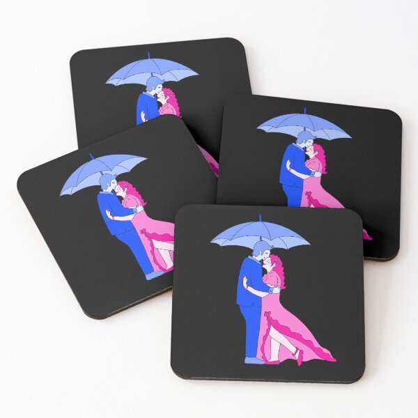 Item preview, Love Umbrella Pink And Blue With Black Background  designed and sold by missmann.