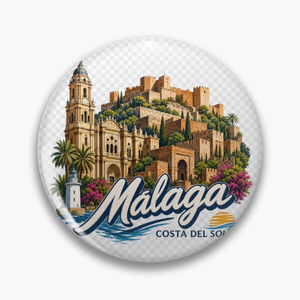 Item preview, Malaga Costa del Sol Landmarks - Alcazaba Gibralfaro Cathedral Transparent T-Shirt Design designed and sold by PepeMilano.