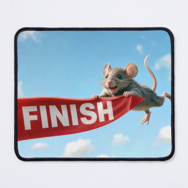 Item preview, Mouse Hanging on a Red Finish Line Tape designed and sold by Maria Dryfhout.
