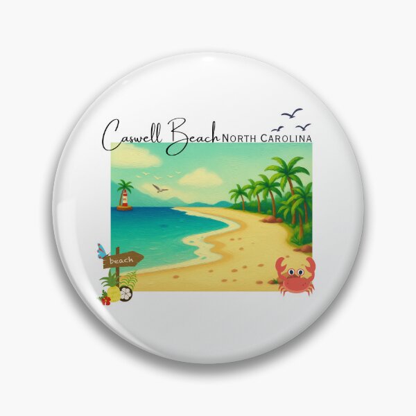 Item preview, Caswell Beach North Carolina Coastal Sign | Beach Souvenir Art Print designed and sold by DonnaRaine.