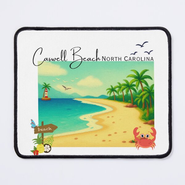 Item preview, Caswell Beach North Carolina Coastal Sign | Beach Souvenir Art Print designed and sold by DonnaRaine.