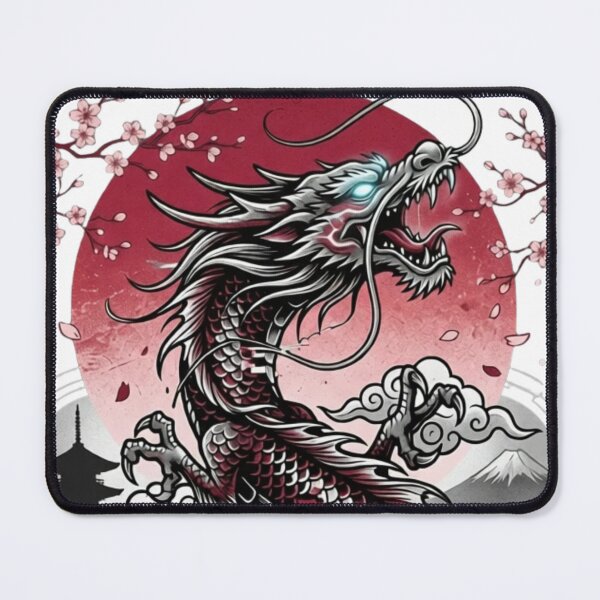 Item preview, Japanese Dragon Koi Fish – Fuji Sakura Traditional Tattoo Design Oni Pixels designed and sold by Oni-Pixels.