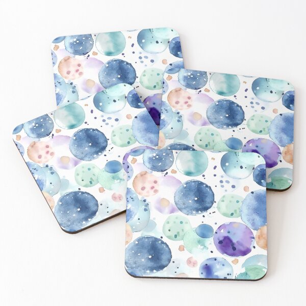 Item preview, Blue Watercolor Polka Dots Abstract Seamless Pattern designed and sold by Yoruhara.